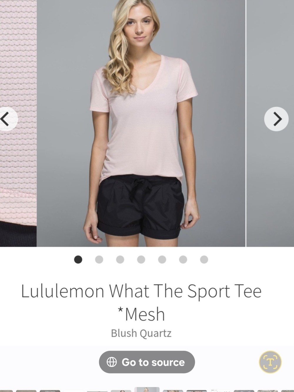 lululemon athletica Blush Quartz Short Sleeve V-Neck Sport Tee